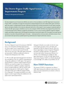 April[removed]The Denver Region Traffic Signal System Improvement Program Planning for Management and Operations