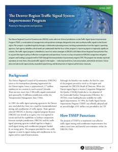 Denver Regional Council of Governments / Denver metropolitan area / Transportation planning / Signal timing / Traffic light / Metropolitan planning organization / Railway signal / Colorado T-REX Project / Transport / Traffic signals / Land transport