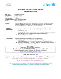 Microsoft Word - CHILEProgramme Assistant GS6.doc
