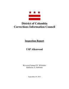 District of Columbia Corrections Information Council Inspection Report  USP Allenwood