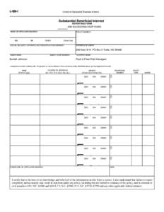 L-SBI-1  Livestock Substantial Business Interest Substantial Beneficial Interest REPORTING FORM