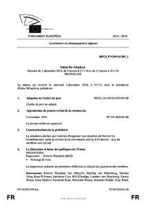 [removed]PARLEMENT EUROPÉEN Commission du développement régional  REGI_PV(2014)1203_1