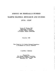 Marine biology / Earth / Medicine / National Marine Fisheries Service / National Oceanic and Atmospheric Administration / Marine Mammal Commission / United States Fish and Wildlife Service / National Marine Mammal Laboratory / National Institutes of Health / Environment / Marine Mammal Protection Act / Marine conservation