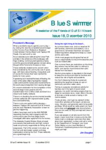 Blue Swimmer Newsletter of the Friends of Gulf St Vincent Issue 18, December 2010 President’s Message