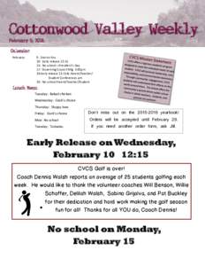 Cottonwood Valley Weekly February 8, 2016 August 17, 2015  Calendar