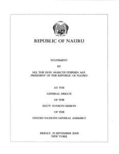 REPUBLIC OF NAURU  J STATEMENT