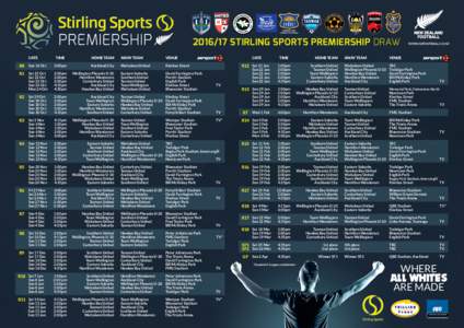 STIRLING SPORTS PREMIERSHIP DRAW DATE TIME	  HOME TEAM		 AWAY TEAM