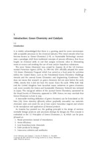 1  1 Introduction: Green Chemistry and Catalysis 1.1 Introduction
