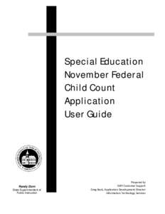 Special Education November Federal Child Count Application User Guide