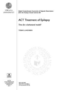 ACT Treatment of Epilepsy: Time for a behavioral model?