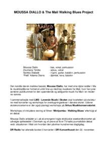 MOUSSA DIALLO & The Mali Walking Blues Project  Moussa Diallo Zoumana Téréta Samba Diabaté “Petit” Adama Diarra