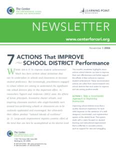 November 2006 Newsletter (PDF) - 7 Actions That Improve School District Performance