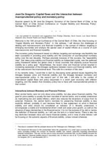 José De Gregorio: Capital flows and the interaction between macroprudential policy and monetary policy