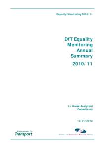 _______________________________________________________________________  Equality Monitoring[removed]DfT Equality Monitoring