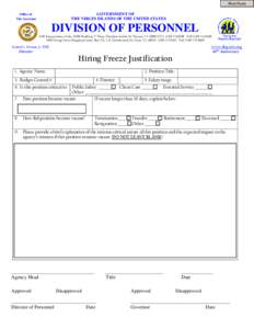 Print Form  GOVERNMENT OF THE VIRGIN ISLANDS OF THE UNITED STATES  Office of