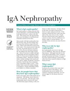 IgA Nephropathy National Kidney and Urologic Diseases Information Clearinghouse  What is IgA nephropathy?