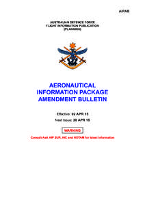 AIPAB AUSTRALIAN DEFENCE FORCE FLIGHT INFORMATION PUBLICATION (PLANNING)  AERONAUTICAL