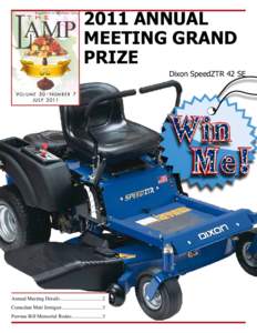 Supplement to Oklahoma Living[removed]Annual meeting grand prize Dixon SpeedZTR 42 SE
