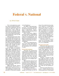 Federal v. National by Alfred Adask The most perplexing question facing constitutionalists involves the hypothesis that we somehow have two “layers” of government. That is, there appears to be a “corporate” gover