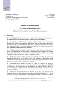 General Assembly  Twentieth session Victoria Falls, Zambia/Zimbabwe, 24-29 August 2013 Provisional agenda item 5(II)(i)