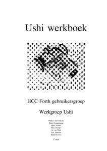 Ushi werkboek  HCC Forth gebruikersgroep Werkgroep Ushi Willem Ouwerkerk Peter Oosterkamp