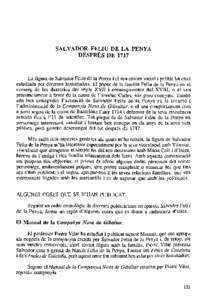 SALVADOR FELIU DE LA PENYA DESPRÉS DE 1717