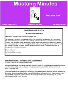 Mustang Minutes JANUARY 2014 ~Laurel K[removed]~  ~Gilman[removed]~