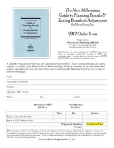 The New Millennium Guide to Planning Boards & Zoning Boards of Adjustment By Glenn Kienz, Esq[removed]Order Form