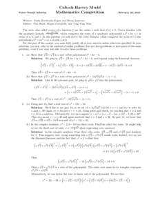 Caltech Harvey Mudd Mathematics Competition Power Round Solution  February 20, 2010