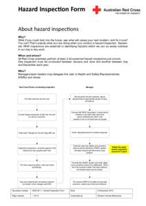 Hazard Inspection Form About hazard inspections Why? What if you could look into the future, see what will cause your next incident, and fix it now? You can! That’s exactly what you are doing when you conduct a hazard 