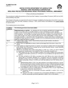 15-ARPI-Farm Bill (JUNEUNITED STATES DEPARTMENT OF AGRICULTURE FEDERAL CROP INSURANCE CORPORATION AREA RISK PROTECTION INSURANCE BASIC PROVISIONS FARM BILL AMENDMENT