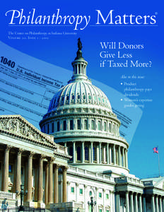 Philanthropy Matters  ® The Center on Philanthropy at Indiana University Volume 20, Issue[removed]