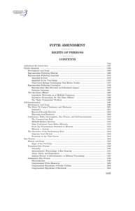 FIFTH AMENDMENT RIGHTS OF PERSONS CONTENTS Page  Indictment By Grand Jury .......................................................................................................