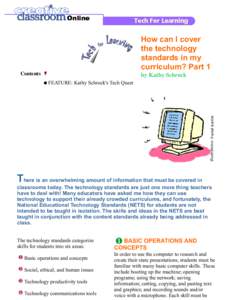 How can I cover the technology standards in my curriculum? Part 1 Contents