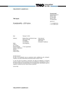 FINAL REPORT FLAGSHIPSCorporate Staff SchoemakerstraatVK Delft P.O. Box 6005
