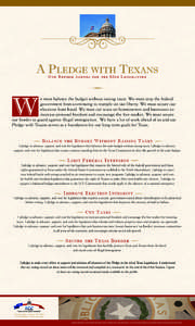 A Pledge with Texans Our Reform Agenda for the  82nd Legislature