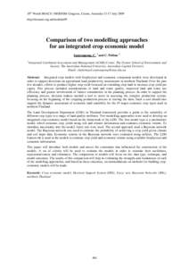 Comparison of two modelling approaches for an integrated crop economic model