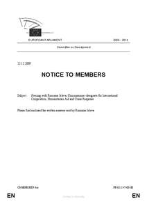 [removed]EUROPEAN PARLIAMENT Committee on Development[removed]