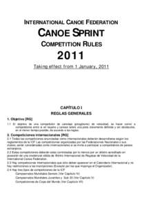 INTERNATIONAL CANOE FEDERATION  CANOE SPRINT COMPETITION RULES  2011