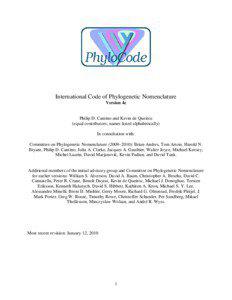 International Code of Phylogenetic Nomenclature Version 4c