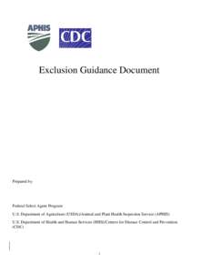 Federal Select Agent Program Exclusion Guidance Document