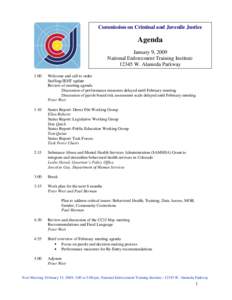 Colorado Commission on Criminal and Juvenile Justice: Agenda (January 11, 2009)