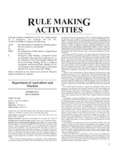 RULE MAKING ACTIVITIES Each rule making is identified by an I.D. No., which consists of 13 characters. For example, the I.D. No. AAM[removed]E indicates the following: