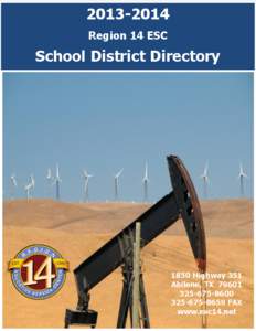 [removed]Region 14 ESC School District Directory[removed]Highway 351