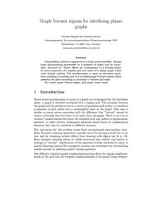 Graph Voronoi regions for interfacing planar graphs Thomas K ampke and Matthias Strobel Forschungsinstitut f ur anwendungsorientierte Wissensverarbeitung FAW