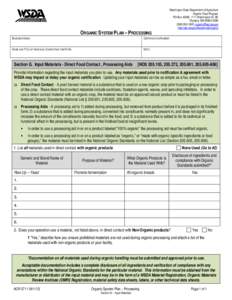 Organic System Plan - Processors