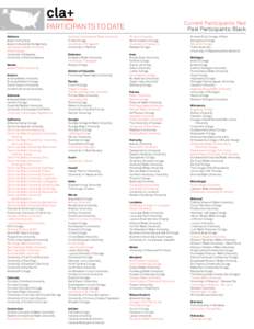 Current Participants: Red Past Participants: Black PARTICIPANTS TO DATE Alabama Auburn University