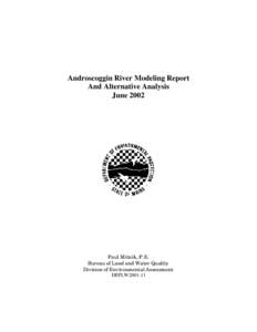 Androscoggin River Modeling Report And Alternative Analysis June 2002 Paul Mitnik, P.E. Bureau of Land and Water Quality