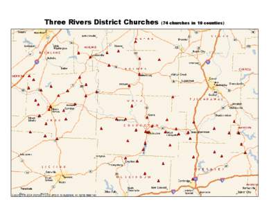 Three Rivers District Churches  (74 churches in 10 counties) 