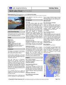 Holiday Notes North Lakes Circuit (Self-Guided) Please email us at  to chat about this holiday. You’ll find all the latest information at www.alpineexploratory.com/holidays/north-lakes-circuit
